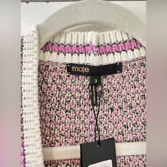 Maje Mapada Marled Cardigan Paprika be with tags jacket button down pink - Picture 12 of 15